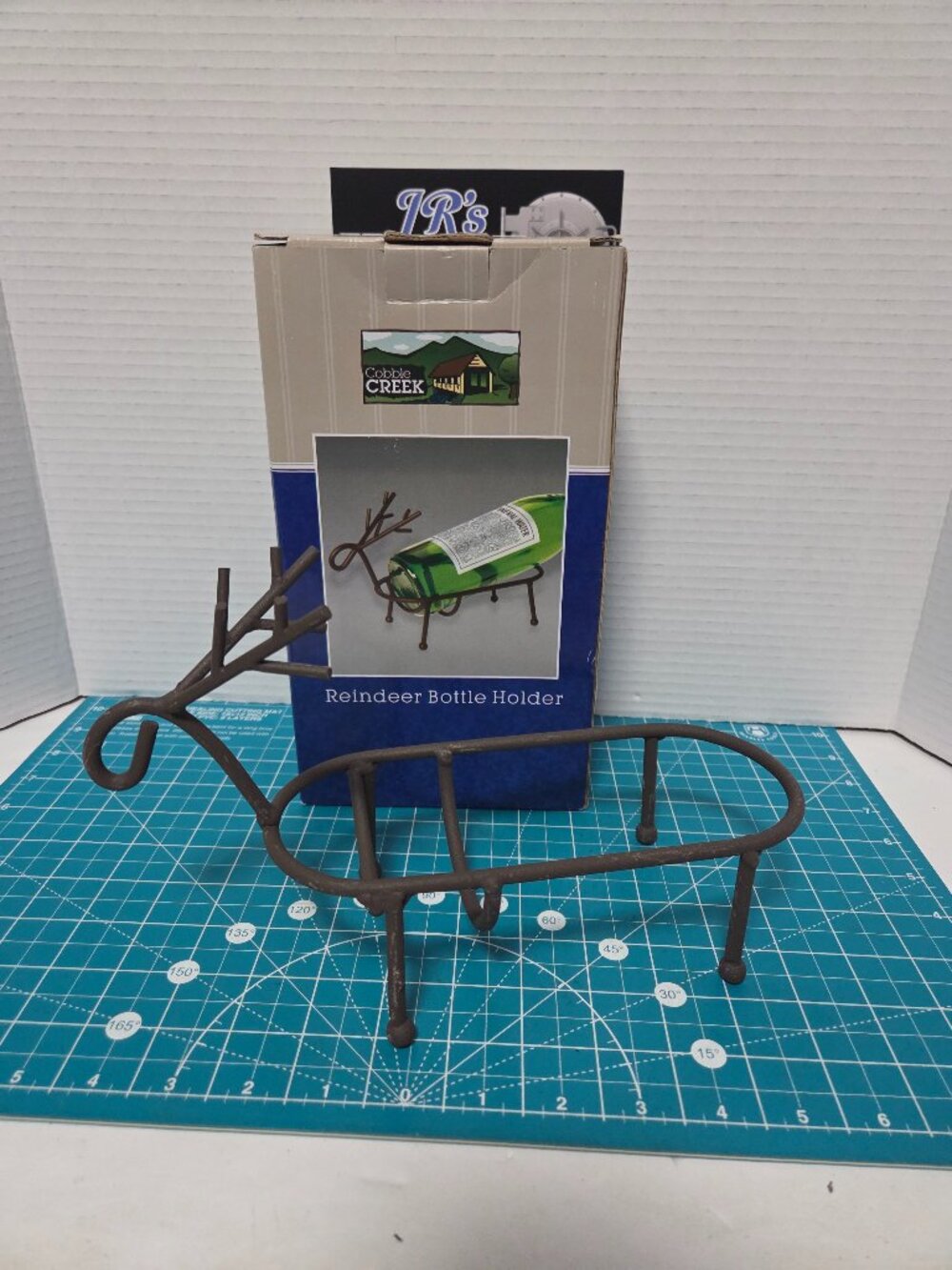 Cobble Creek Metal Reindeer Bottle Holder Christmas Decoration Holiday Wine